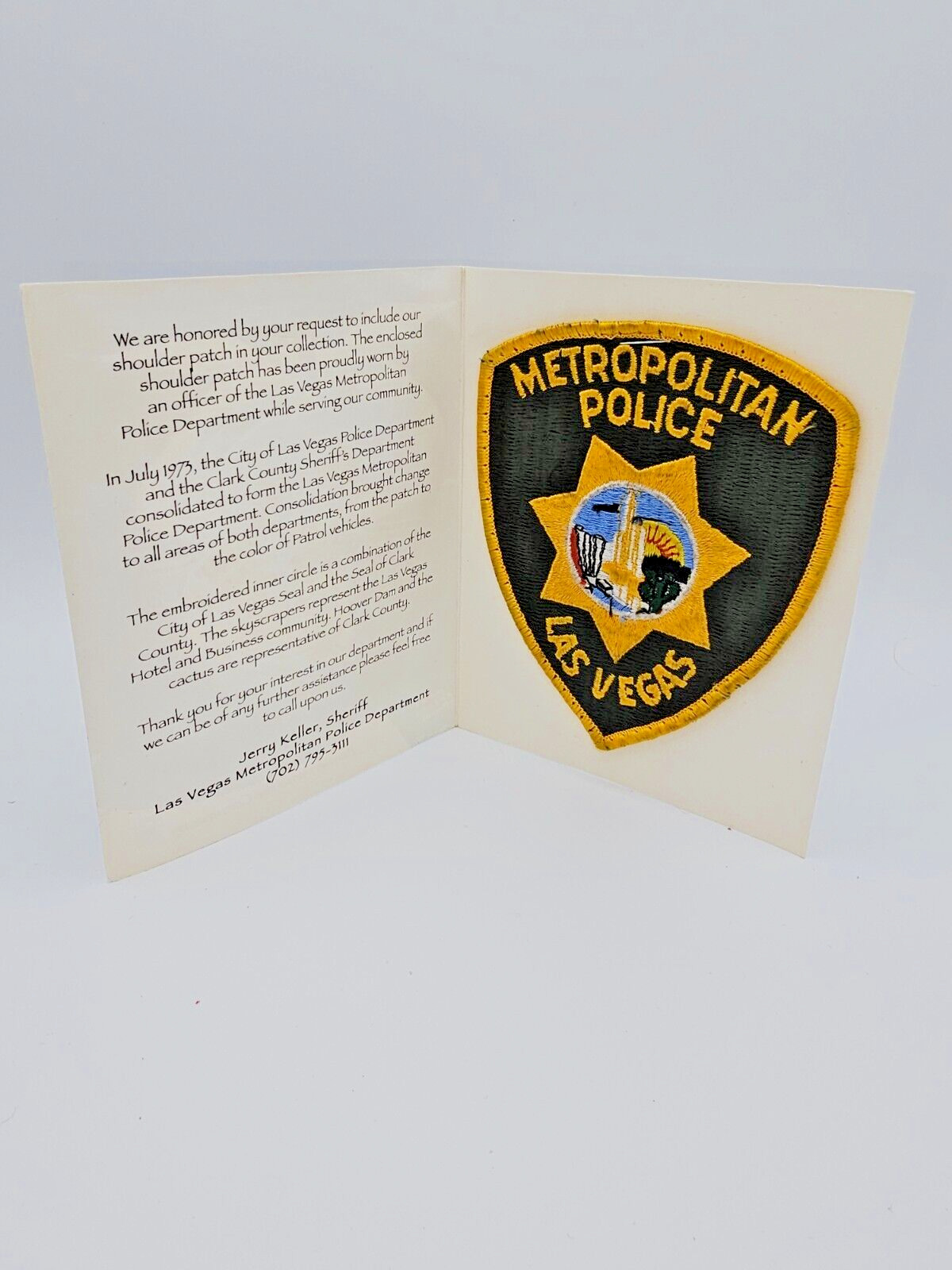 Vintage Las Vegas Metropolitan Police Patch Limited Edition Interest Card LVMPD