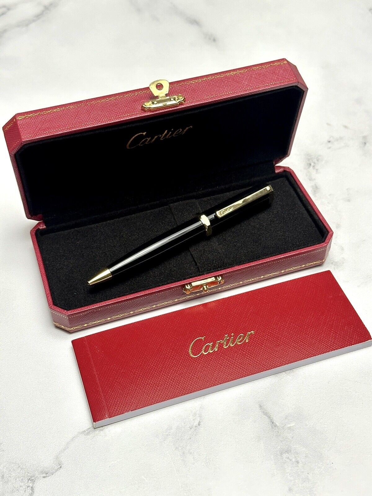 Cartier Santos Dumont Ballpoint Gold Finish Pen 2018 Preowned 
