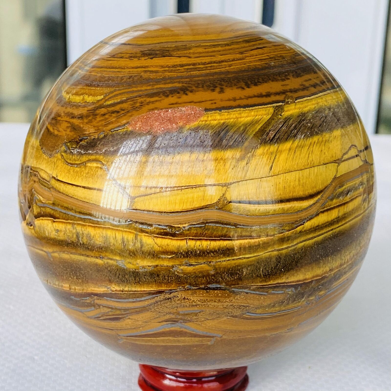 Natural Tiger Eye stone ball quartz crystal ball Reiki healing 1600G