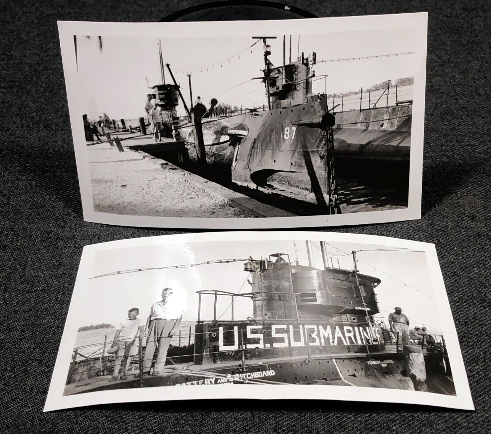 U.S. Navy Submarine SS-97 Vintage Military Ship BW Snapshot Photograph