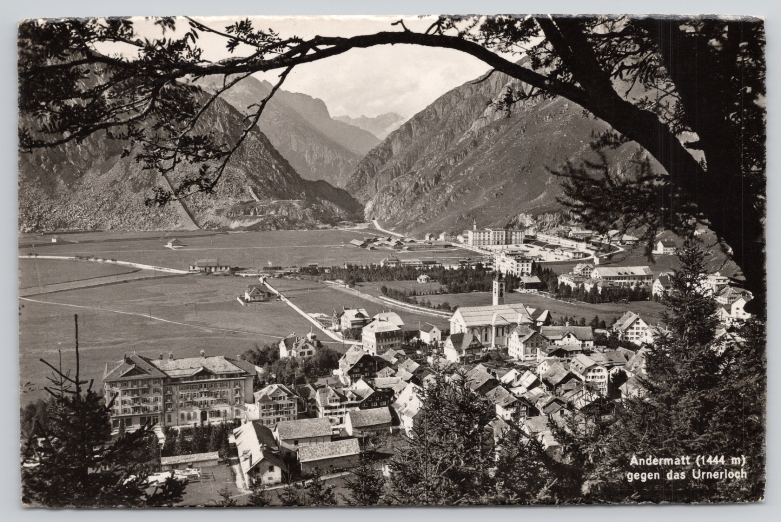 Real Photo Postcard Andermatt gegen das Urnerloch Switzerland 1945 RPPC