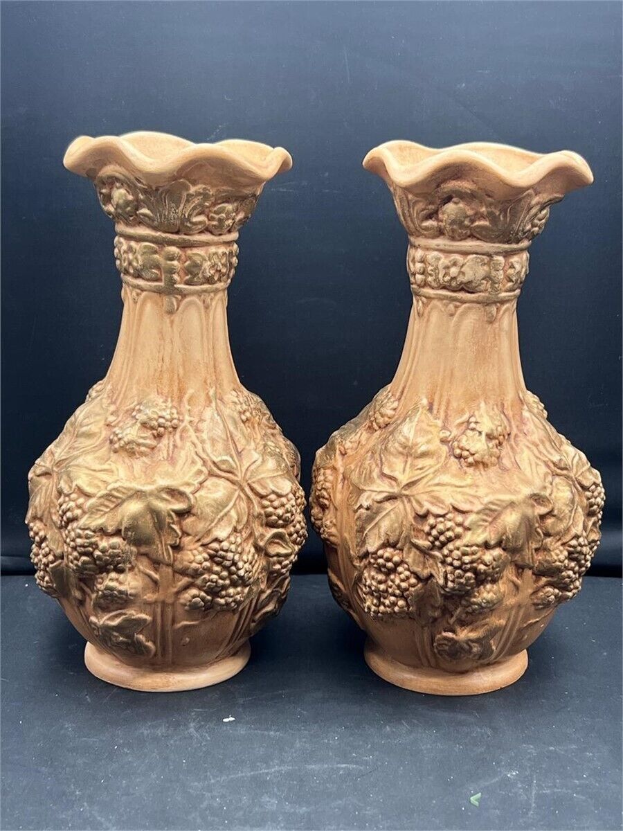 Set of 2 Matching Handmade Vases