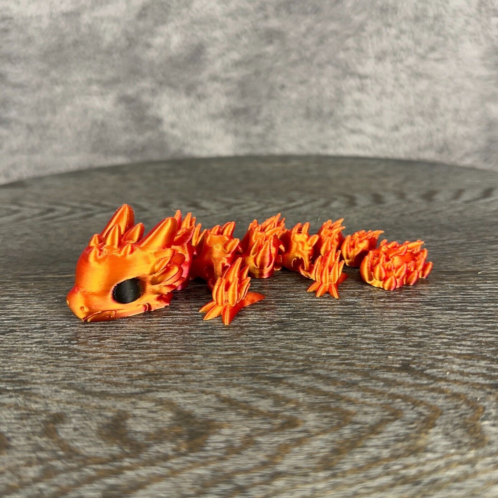 3D Printed Dragon Articulated 3D dragon model Tiny Cute Orange And Red Silk