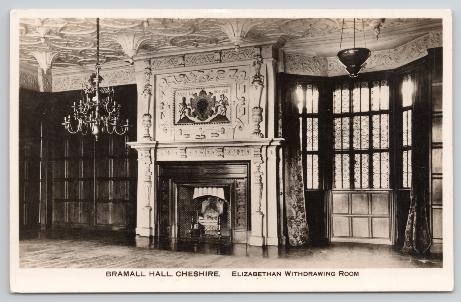 Real Photo Postcard Bramall Hall Withdrawing Room Cheshire  England RPPC
