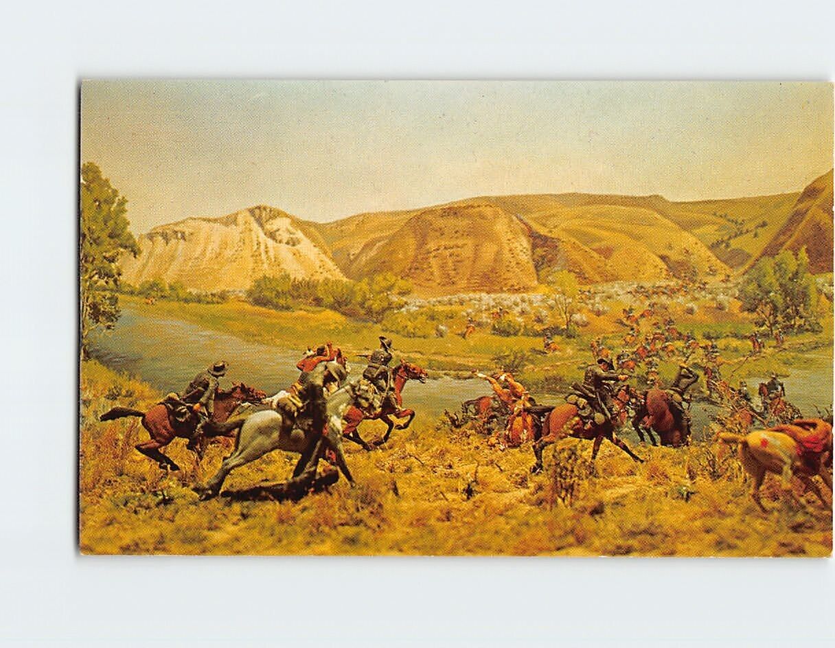 Postcard Reno Retreat Diorama Custer Battlefield National Monument Montana USA