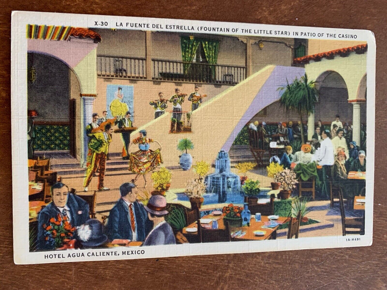 1930s TIJUANA Mexico Postcard HOTEL AGUA CALIENTE 
