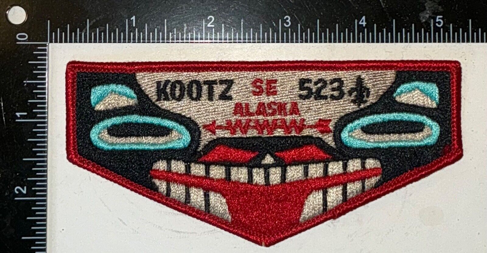 MERGED KOOTZ OA 523 549 BSA WESTERN ALASKA COUNCIL PATCH 3-D TOTEM FLAP MINT