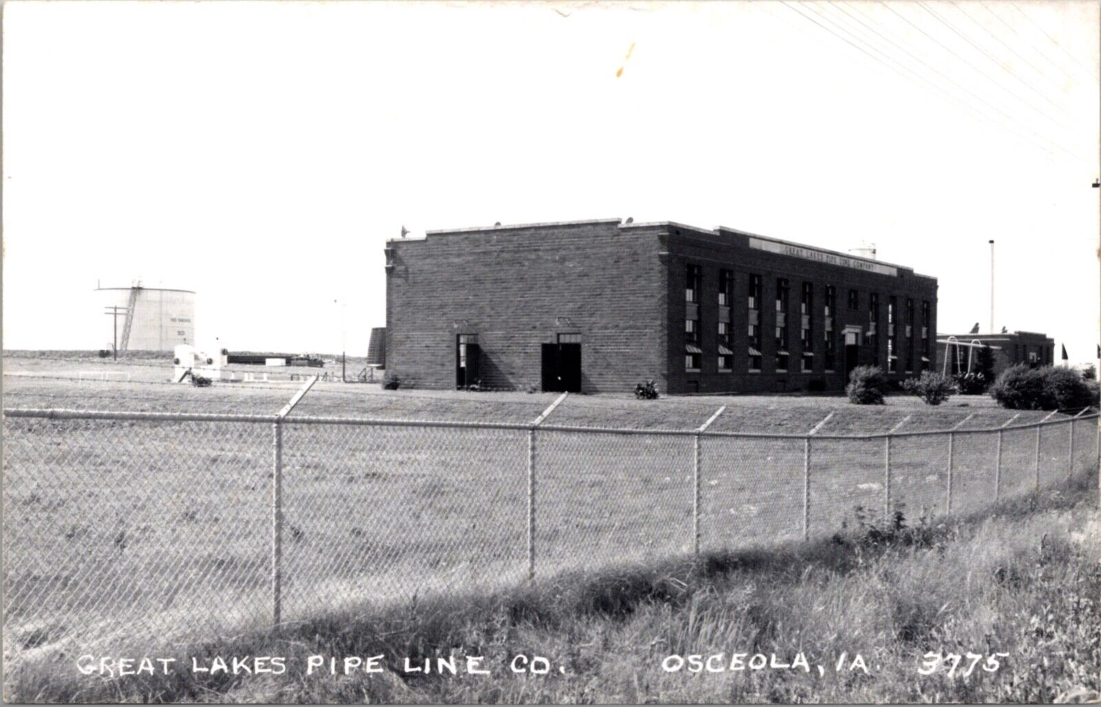 Real Photo Postcard Great Lakes Pipe Line Co in Osceola, Iowa