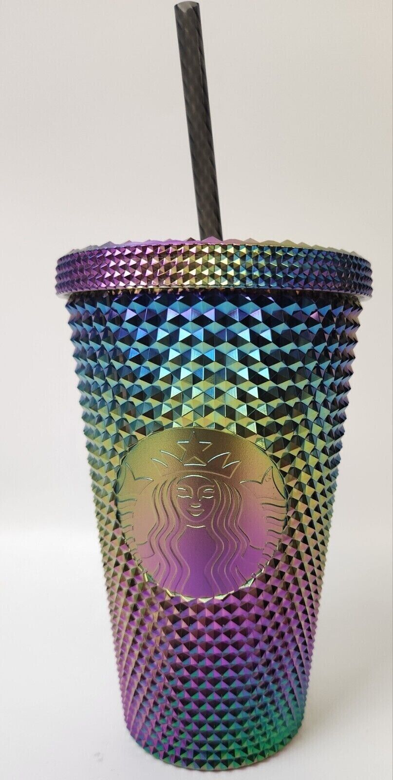 Starbucks Oil Slick Rainbow Studded Tumbler 16oz. Grande Cold Cup Fall 2023