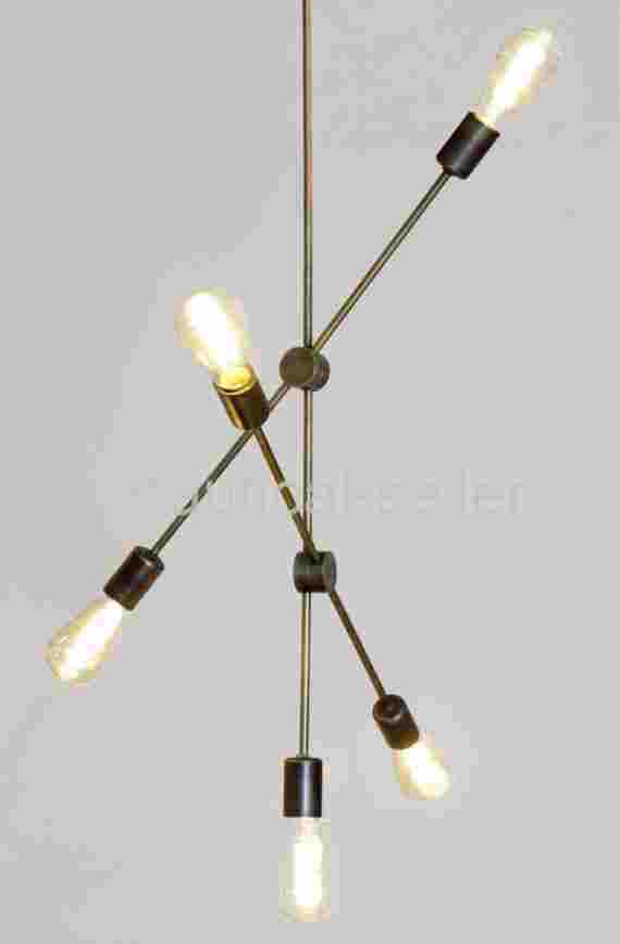 Handcrafted Modern Industrial Ceiling Lamp Molecular Light Chandelier Solid Bras