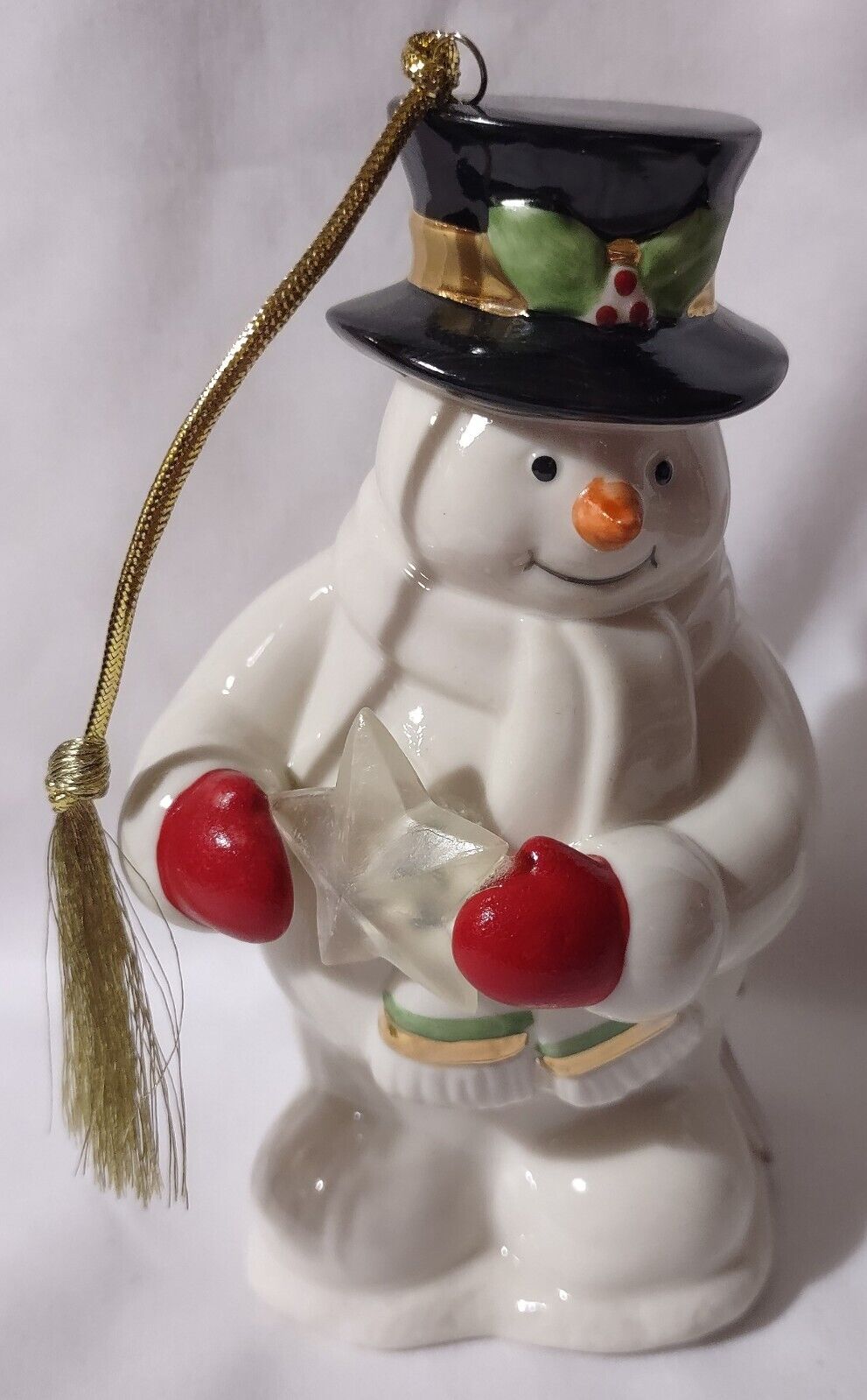 Lenox Starry Lit Snowman Musical Ornament NIB