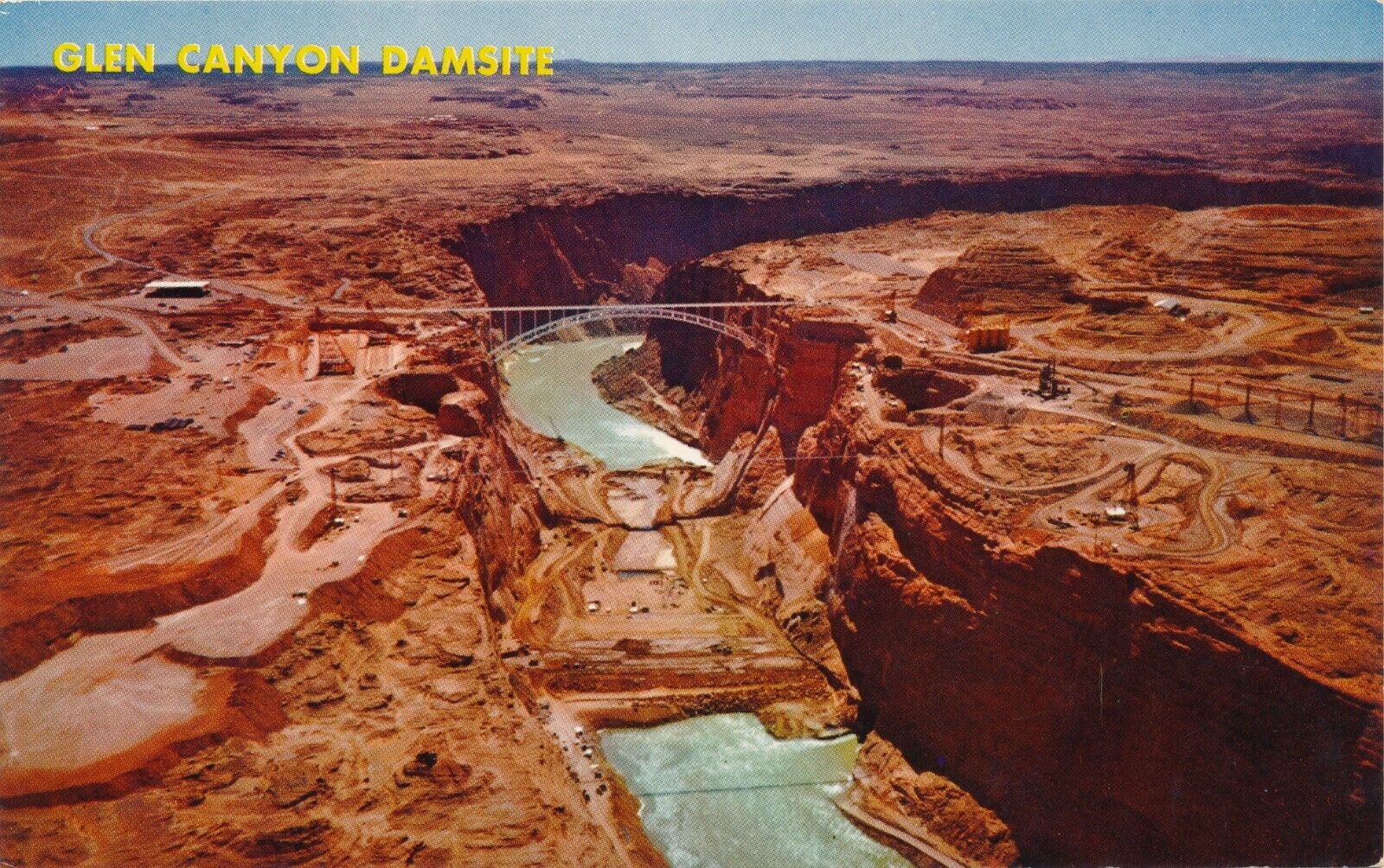 Glen Canyon Dam Construction vintage unposted postcard