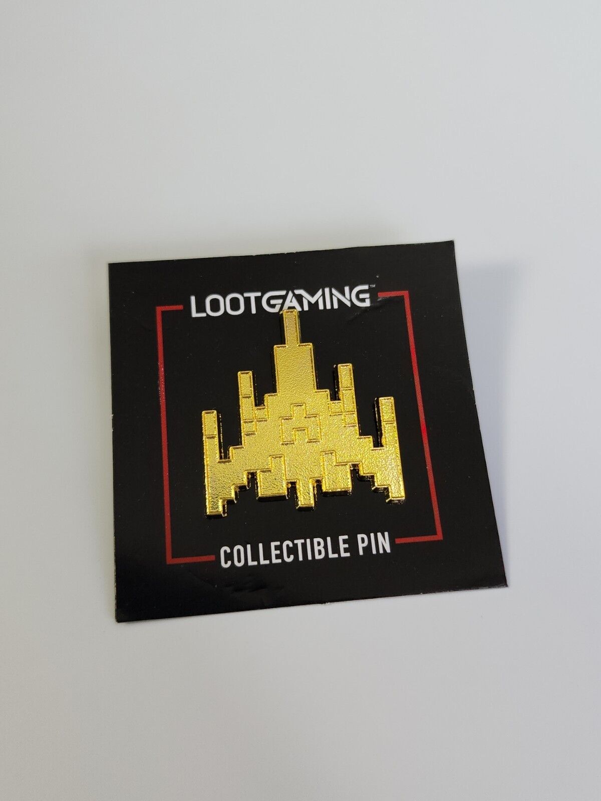 Galaga Gold Spaceship Pin LootGaming Video Game 2018 LootCrate