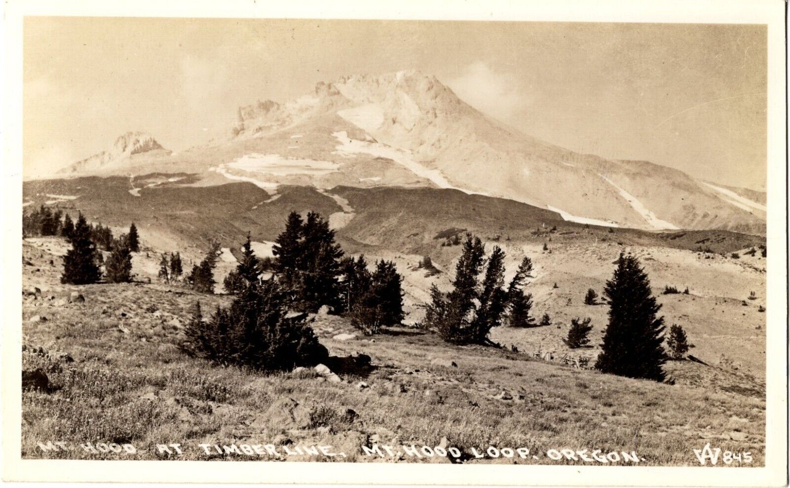 c1915 RPPC Mt. Hood, OR at Timberline, Loop Highway Real Photo Postcard