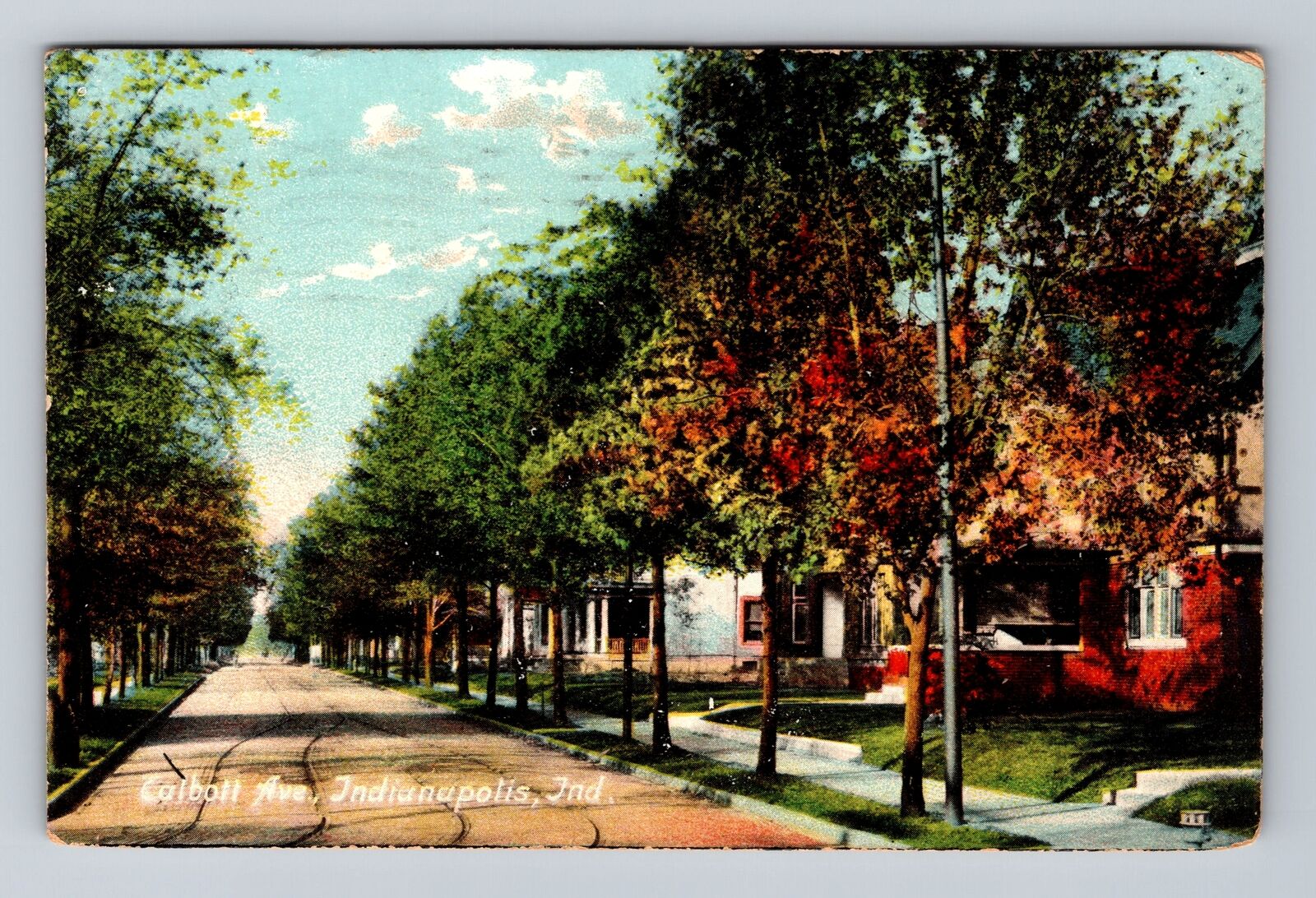 Indianapolis IN-Indiana, Calbott Ave Residences, Vintage c1908 Postcard