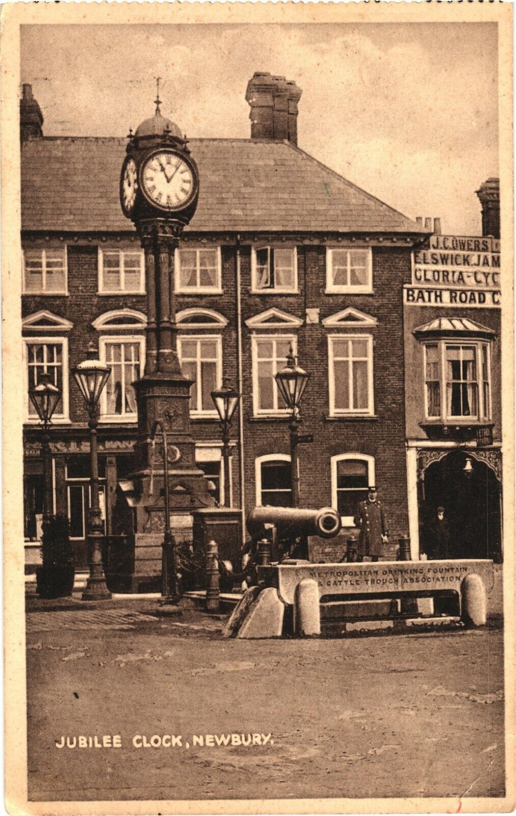 Jubilee Clock, Commemorates Golden Jubilee of Queen Victoria, Newbury Postcard