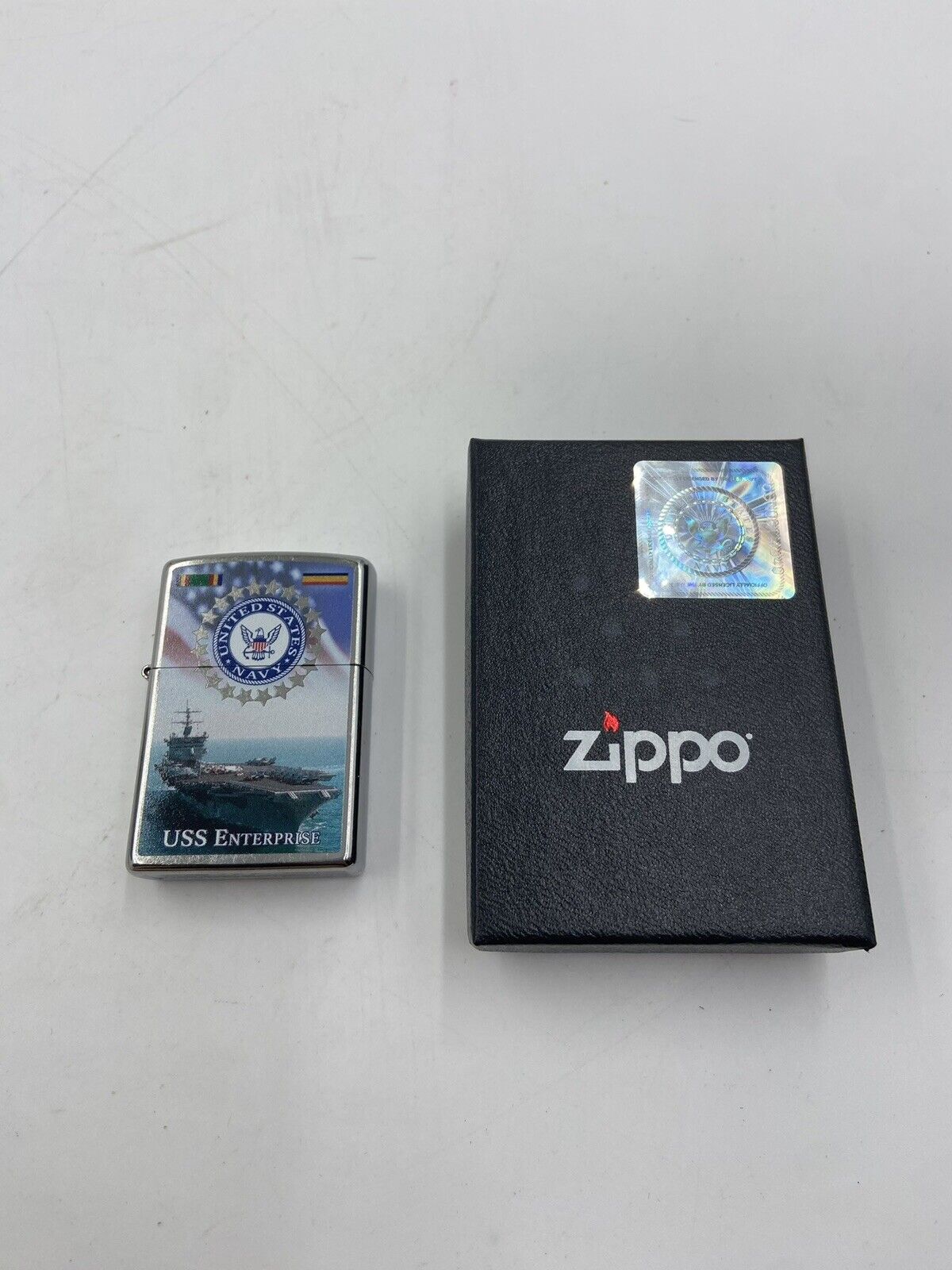United States Navy USS Enterprise Official Zippo Lighter New In Box Unfired