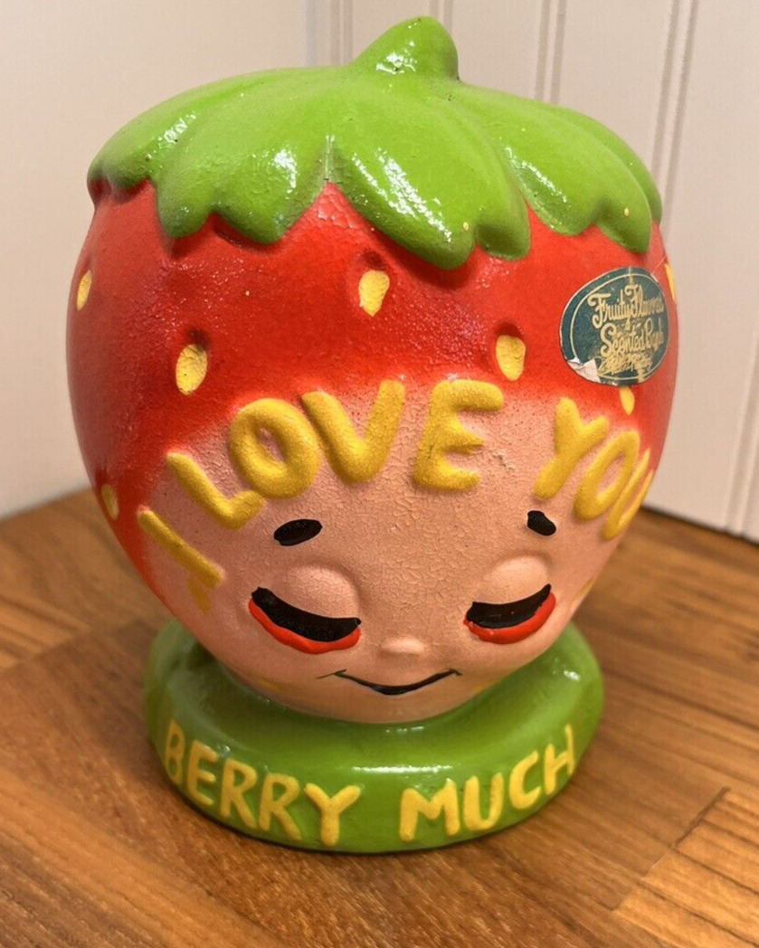 Vintage Fruity Flavored Scented Bank Coin Strawberry 80's Berry Japan Kitsch