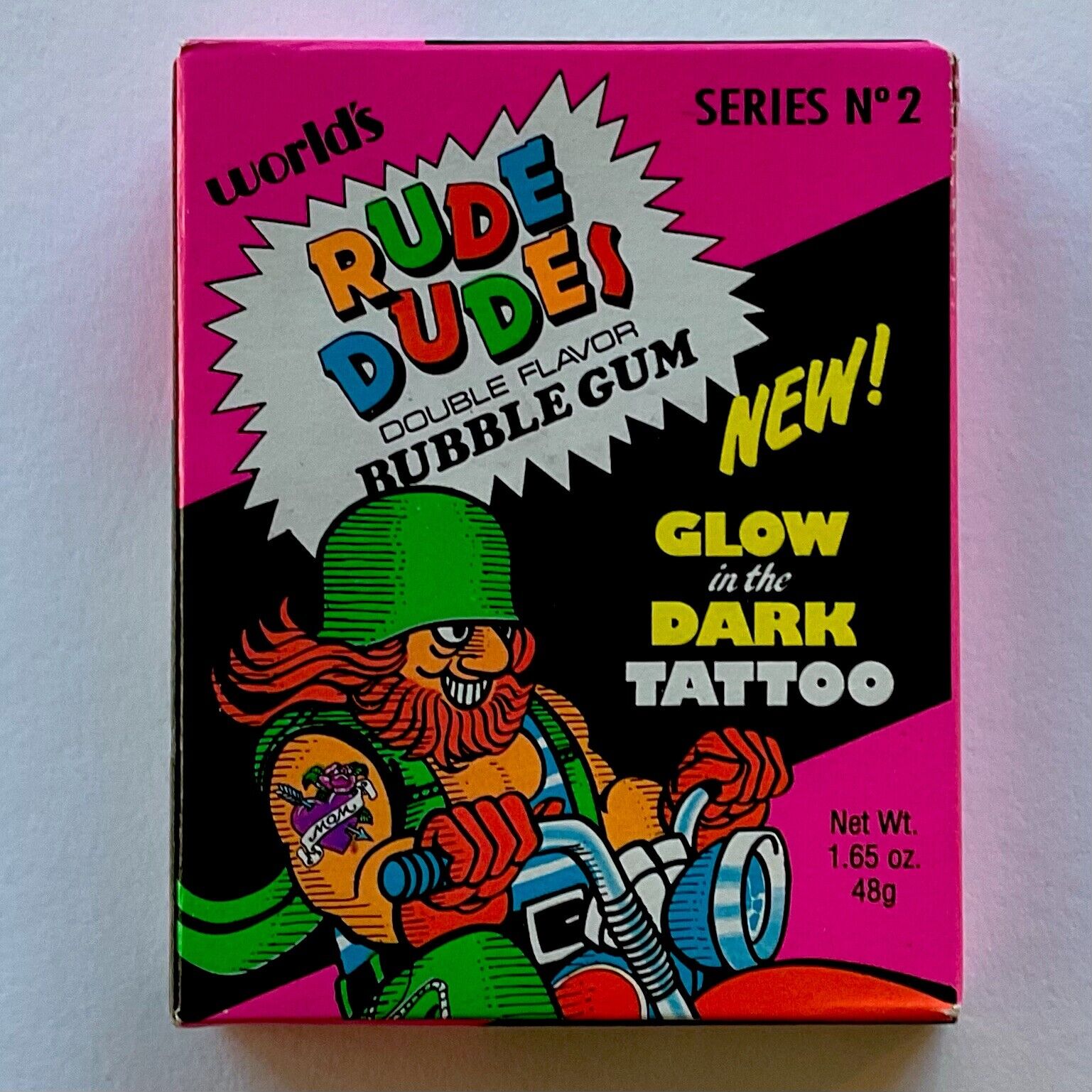 Vintage 1992 World’s Candies RUDE DUDES Bubble Gum 4” SEALED Candy Container BOX