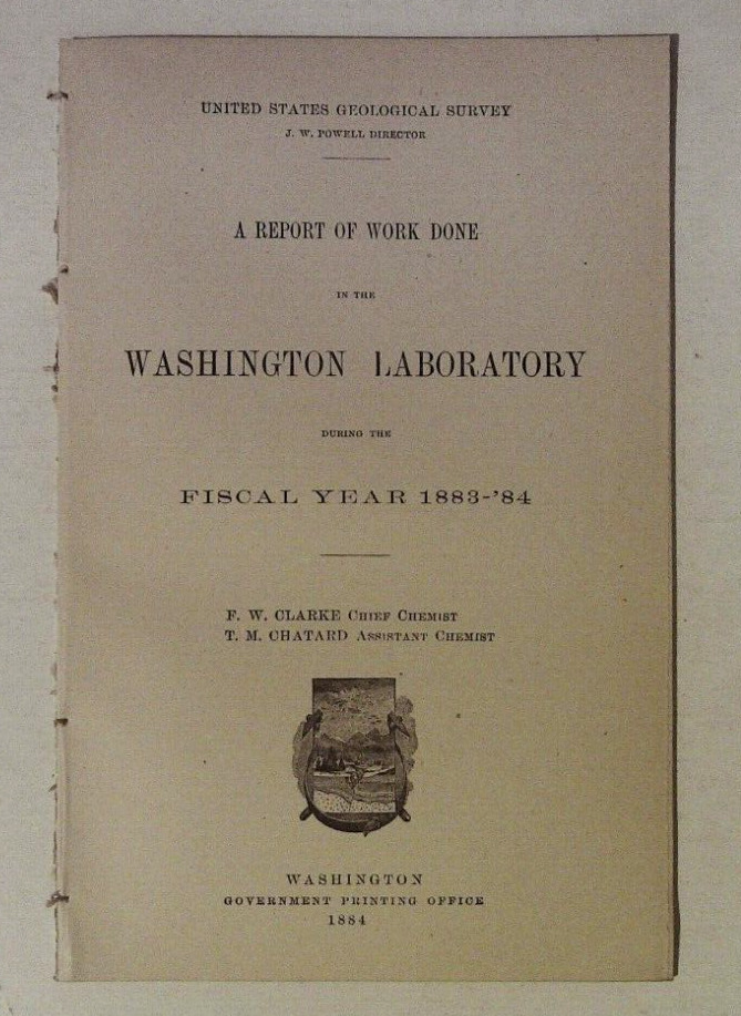 1884 REPORT OF WORK DONE IN THE WASHINGTON LABORATORY DURING YEAR 1883-1884