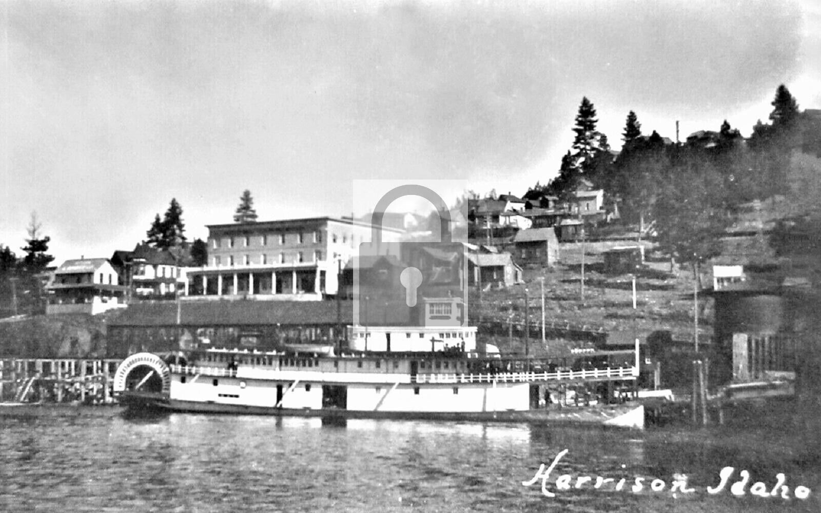 Harrison Paddle Steamer Boat Dock Idaho ID Reprint Postcard