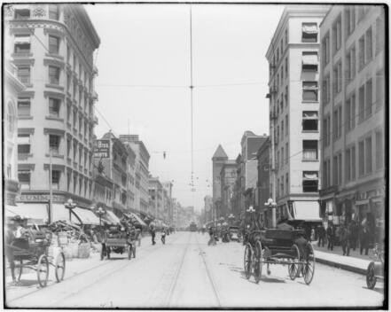 Broadway looking north from Fourth Street 1904-1905 California Old Photo