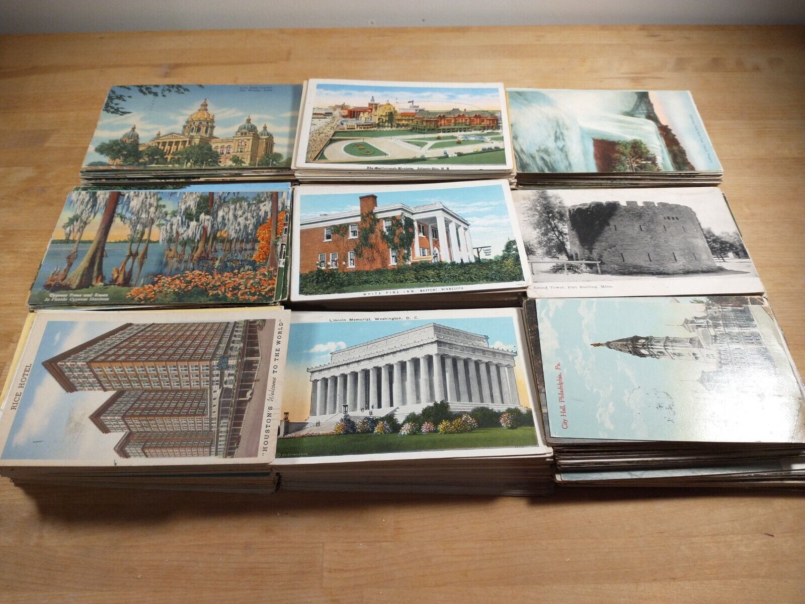 Lot of 50+ Vintage & Antique Postcards, US Places Buildings Landscapes No Chrome