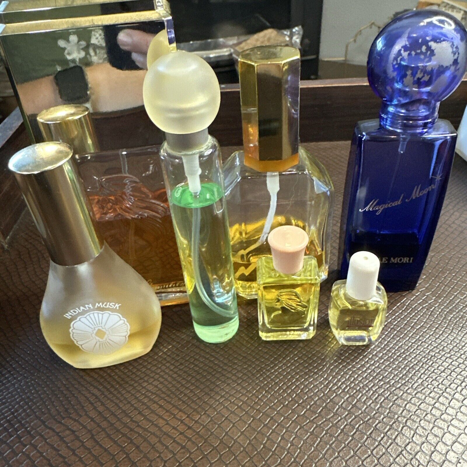 Lot of 7 Vintage Perfumes/Cologne Indian Musk, Magical Moon Topaze, Jovan -Read-