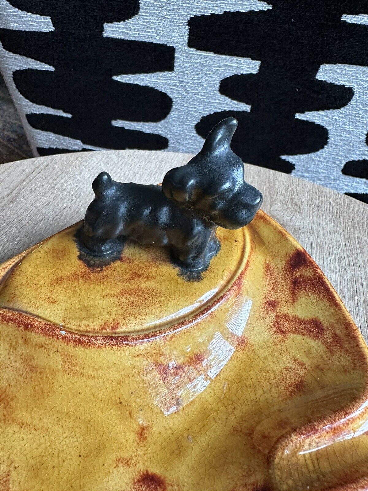 Vintage Handmade Terrier Ceramic Ashtray