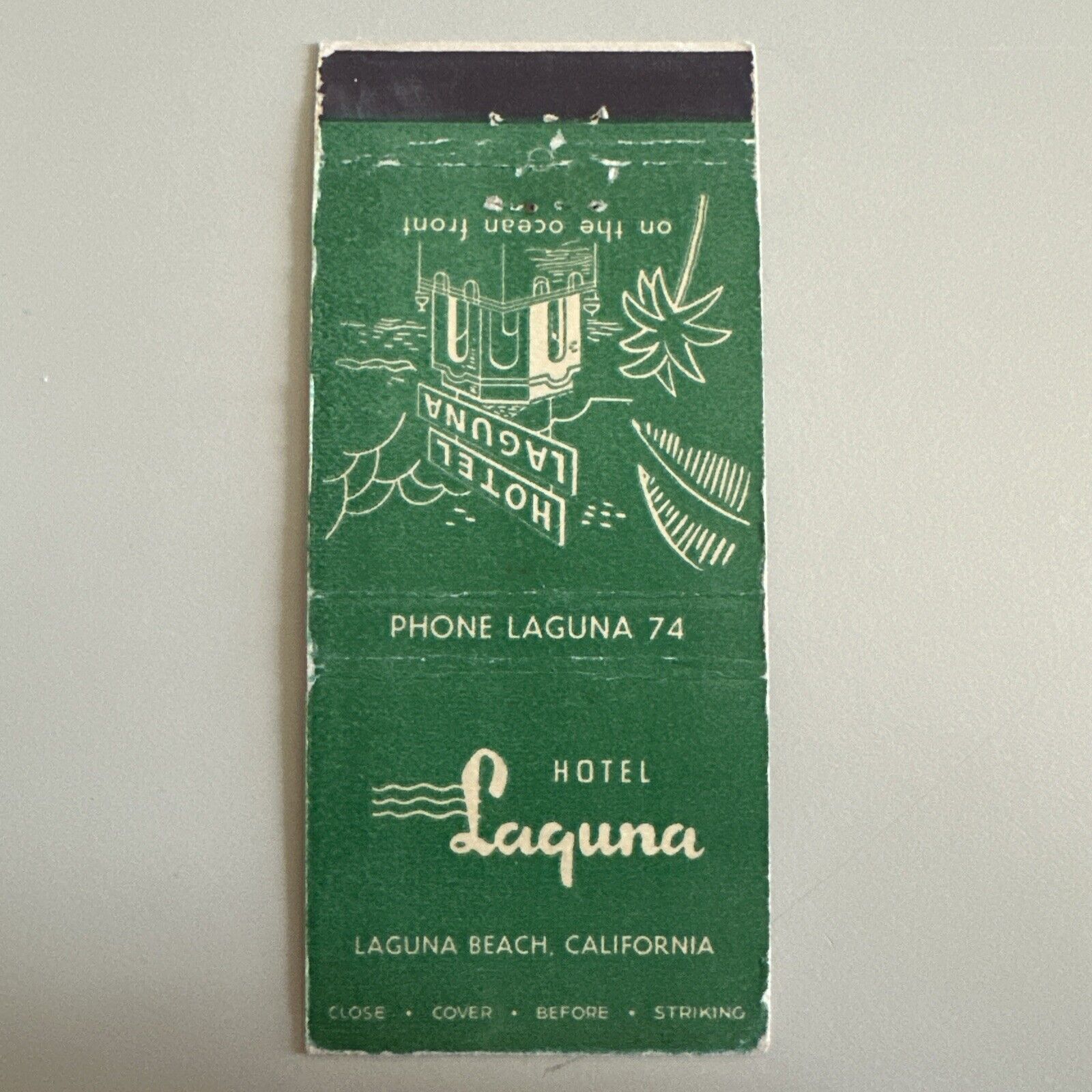 Vintage 1940s Hotel Laguna Matchbook Cover Laguna Beach CA
