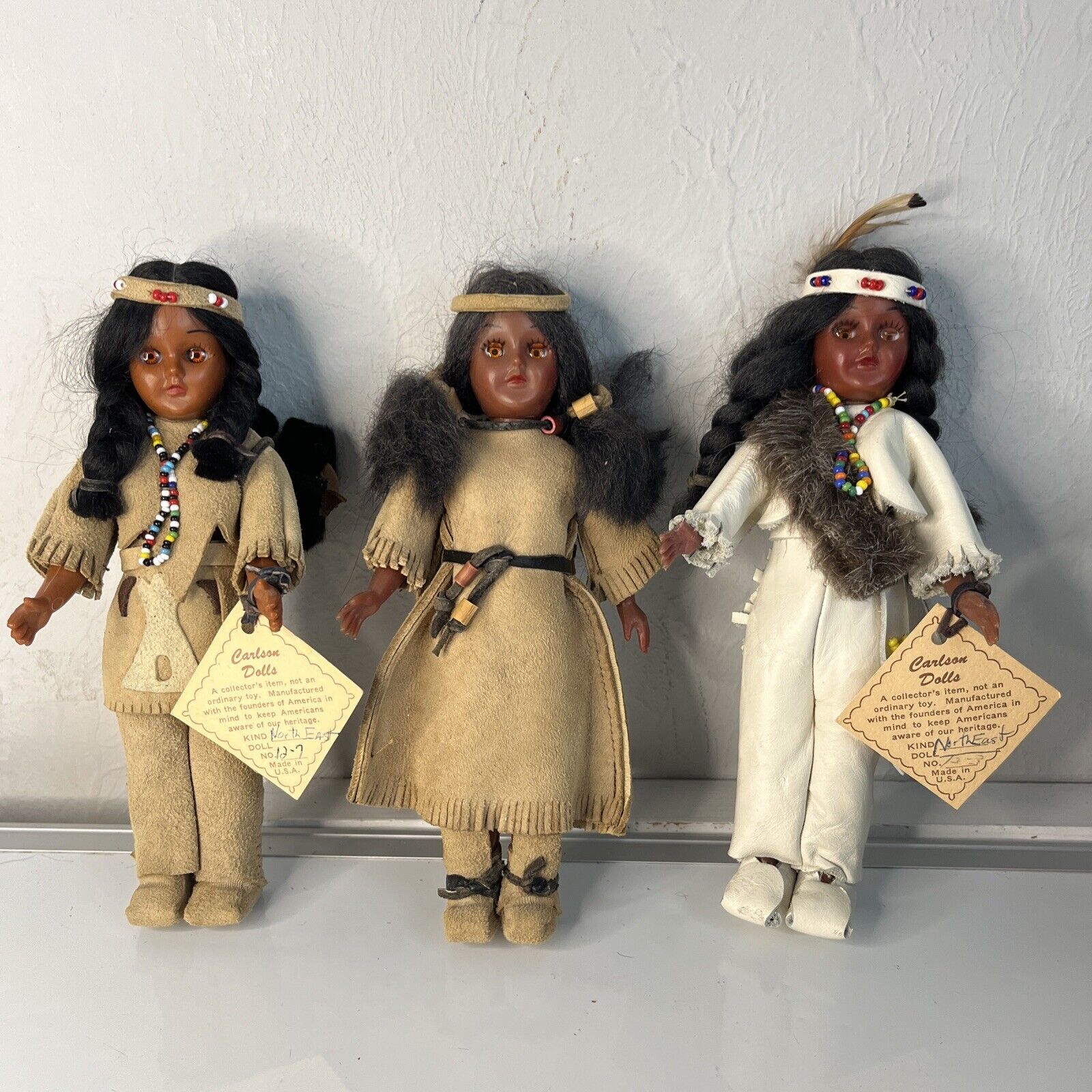 Carlson Dolls North East 13-3 12-7 1 Unmarked Collection Native American Lot 3