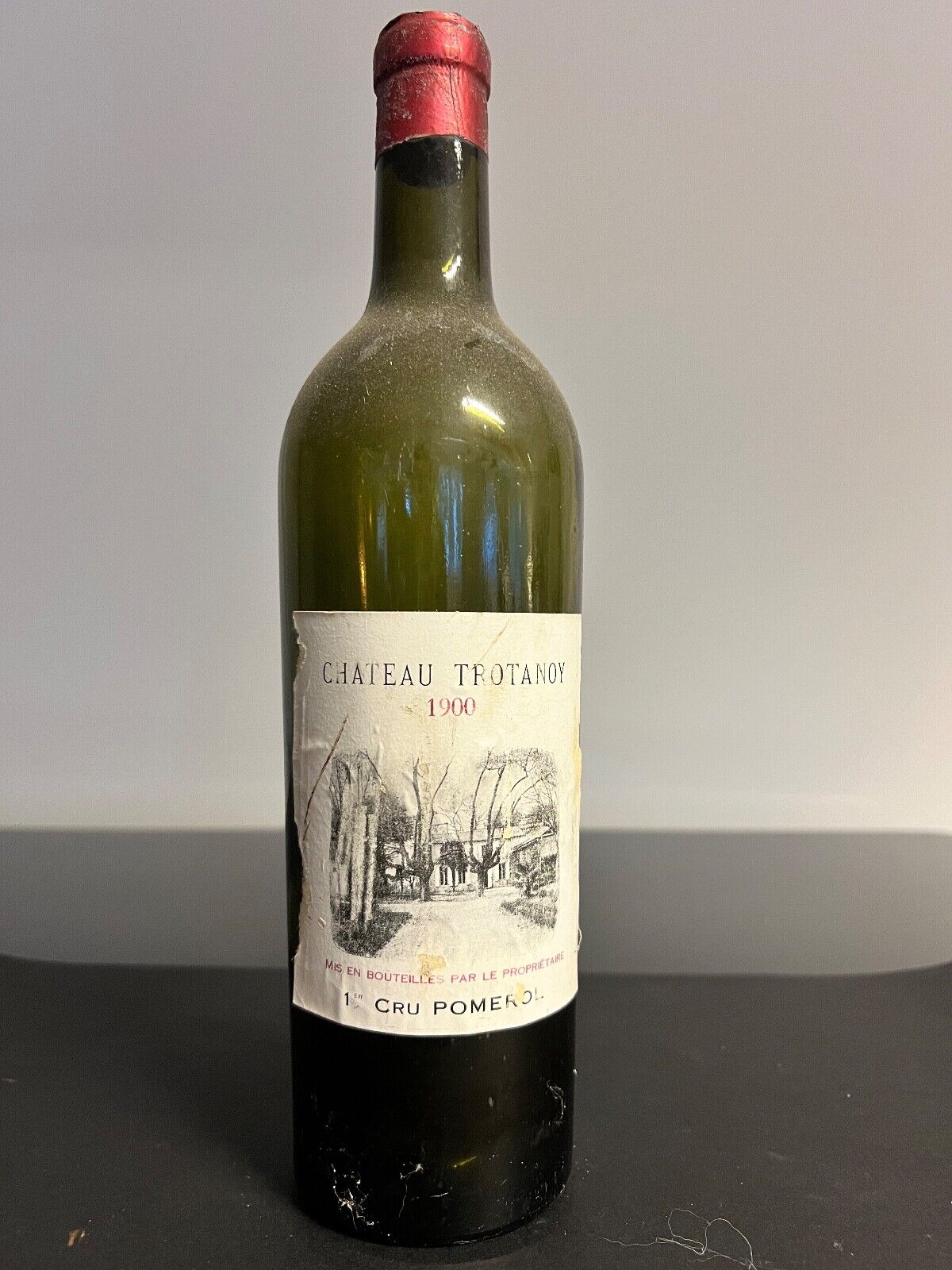 Rare Château Trotanoy  1900 Empty Wine Bottle.