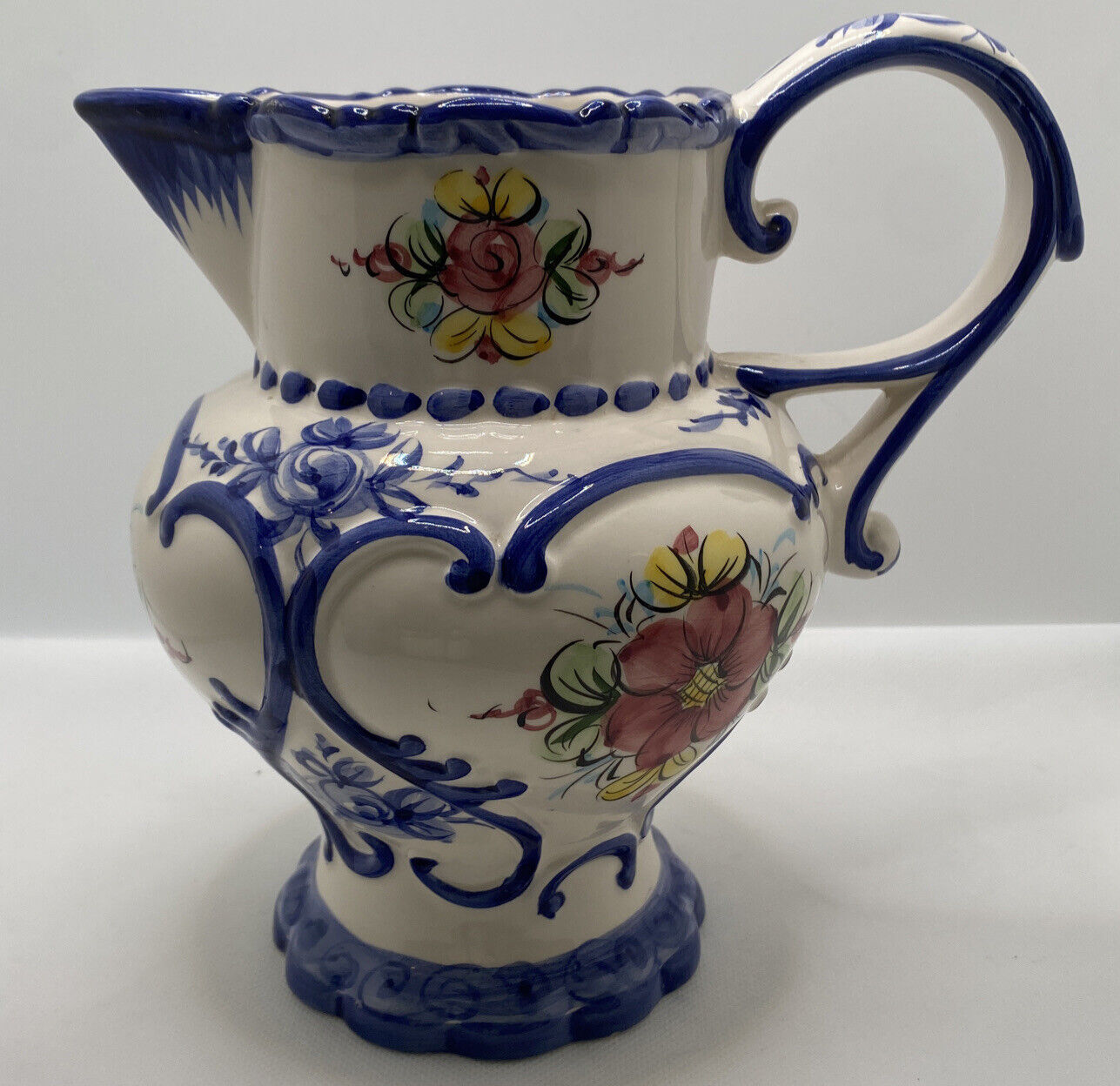 Vintage Vestal Alcobaca Portugal Collectible Pitcher Hand-Painted