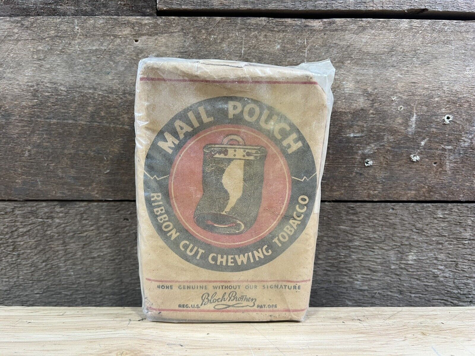 Vintage NOS Mail Pouch Ribbon Cut Chewing Tobacco Paper Package 
