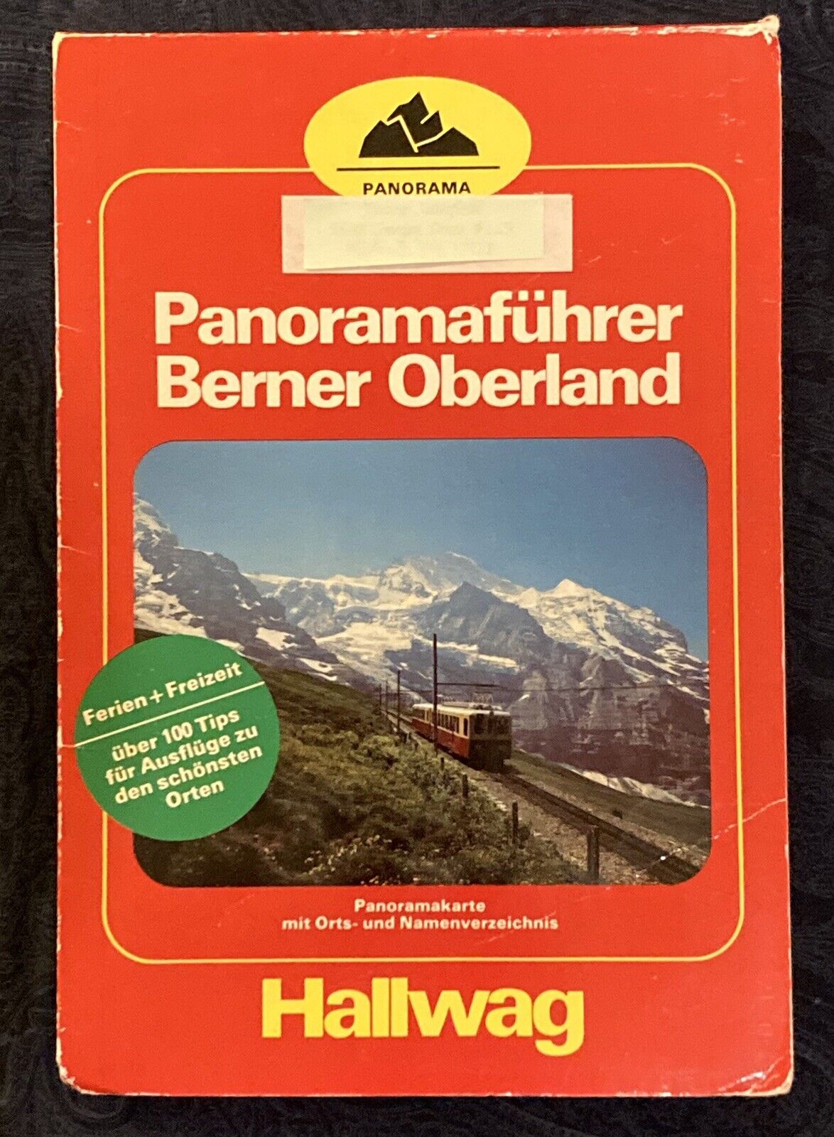 Vintage Hallwag Panorama Map Panoramafuhrer Berner Overland Large Fold Out Map
