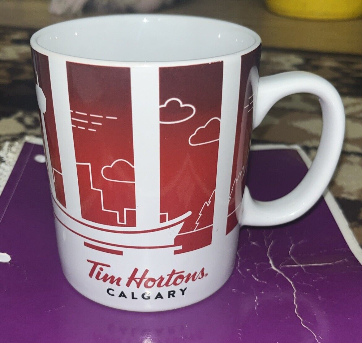 Tim Hortons Traveller's Collection Series 1 “Calgary” Coffee Cup Mug 2016 16oz