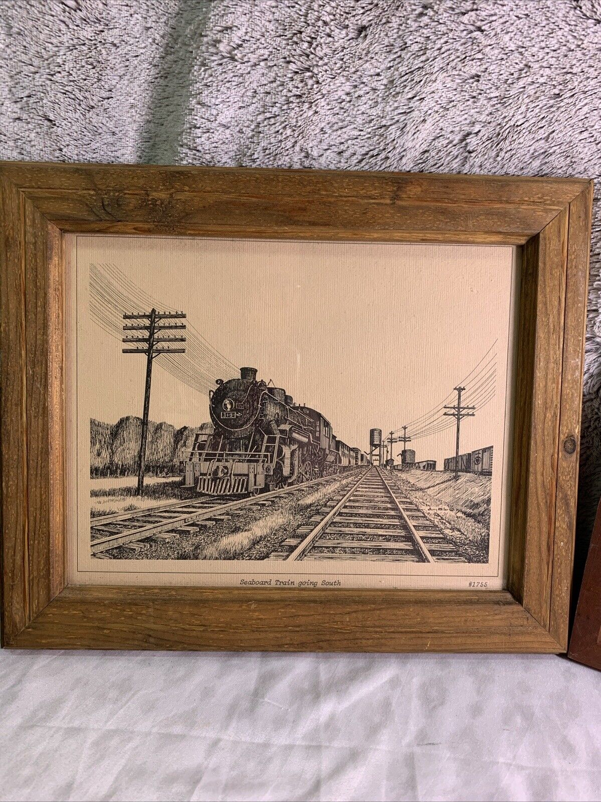 Vintage 1950’s Seaboard Train Pictures #1754 #1755 Framed Pictures