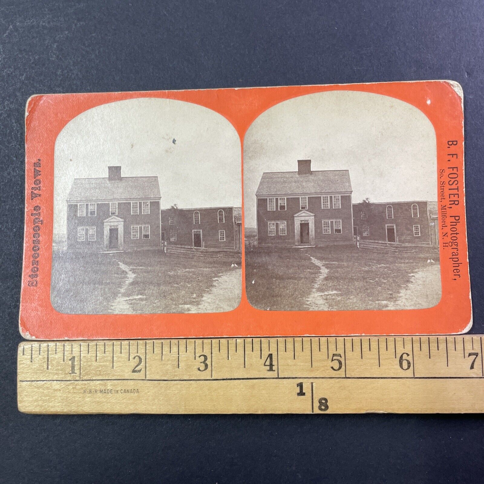 William Peabody House Milford NH Stereoview Photo BF Foster Antique c1869 X858