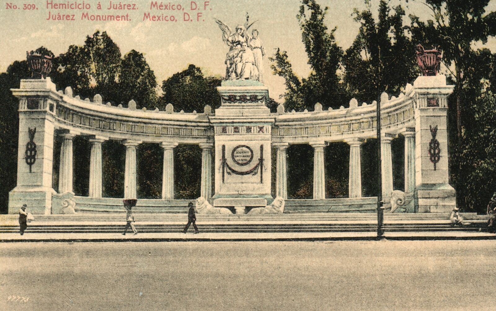 Vintage Postcard 1910's View of Hemiciclo Juarez Monument Mexico D. F. MX