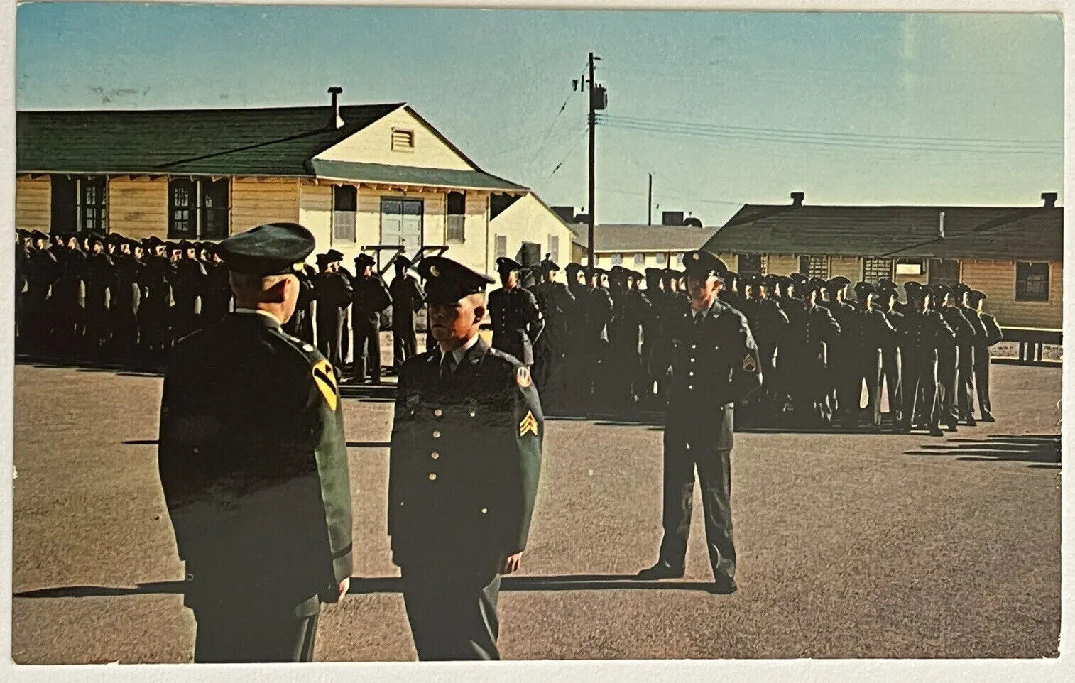 Fort Bliss Texas Military Review of Ranks Postcard c1960