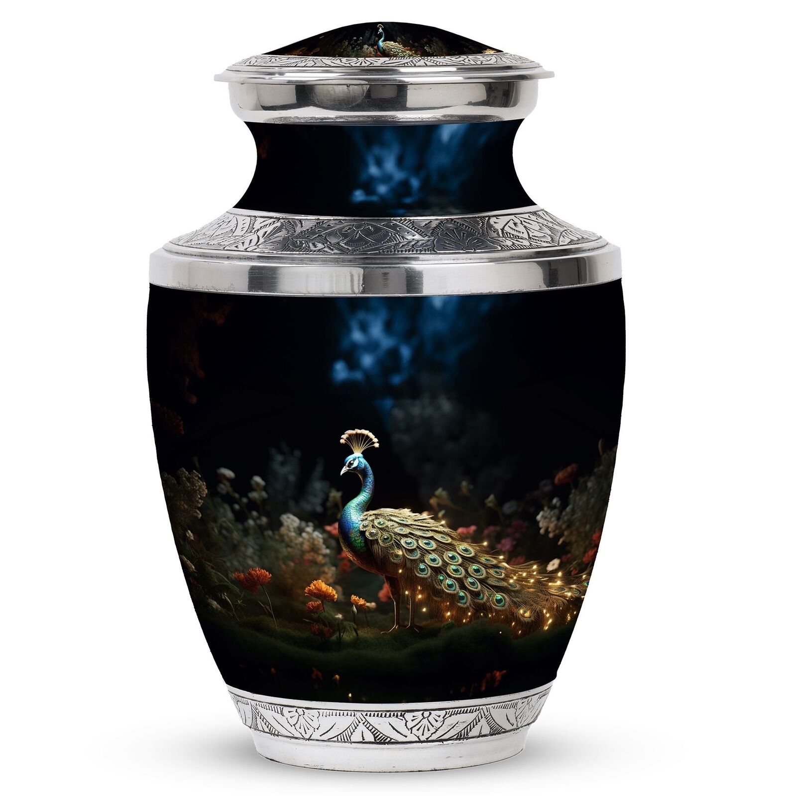 Elegant Peacock Cremation Urn for Ashes - Beautiful Peacock Urn