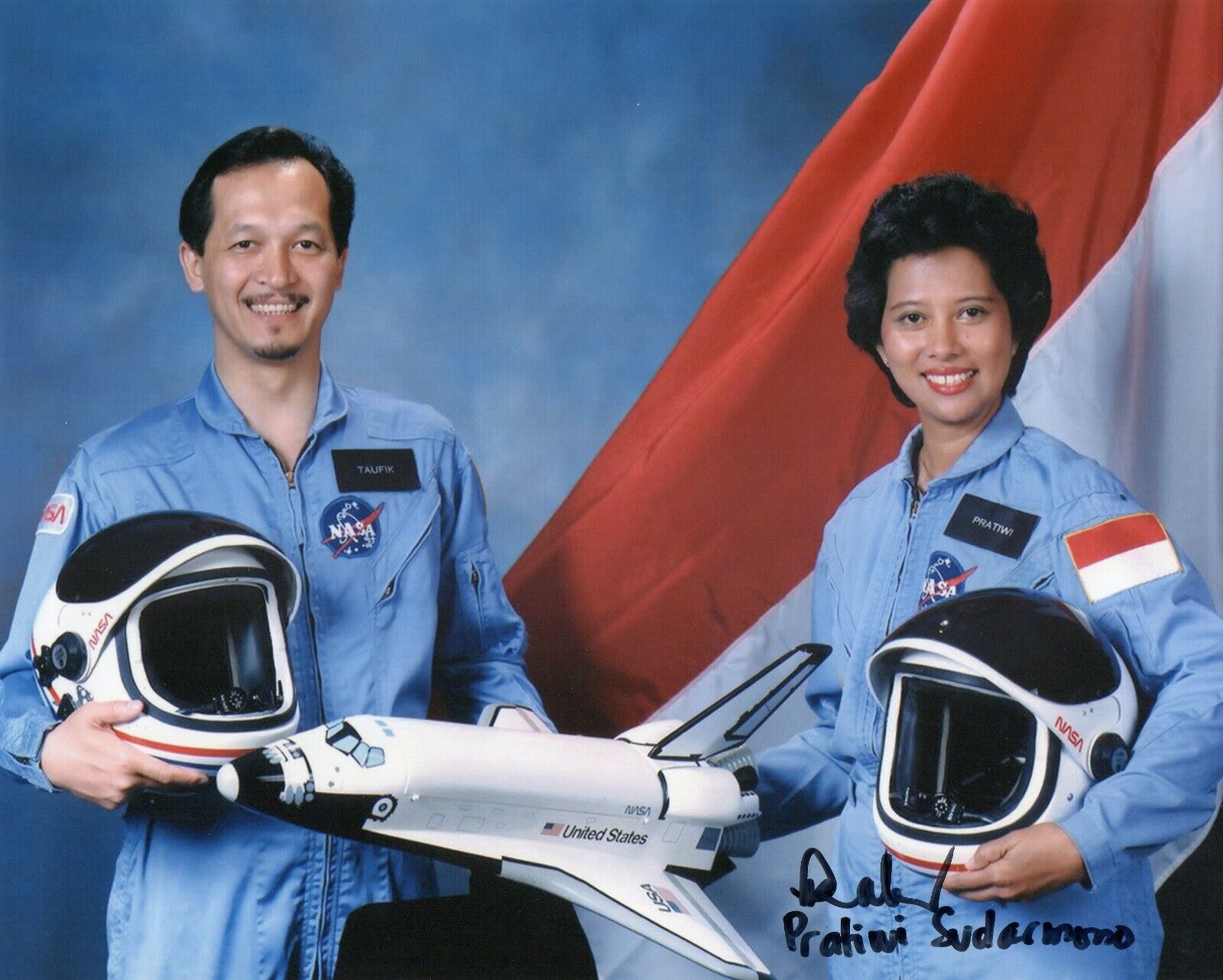 8x10 Original Autographed Photo of Indonesian Astronaut Pratiwi Sudarmono