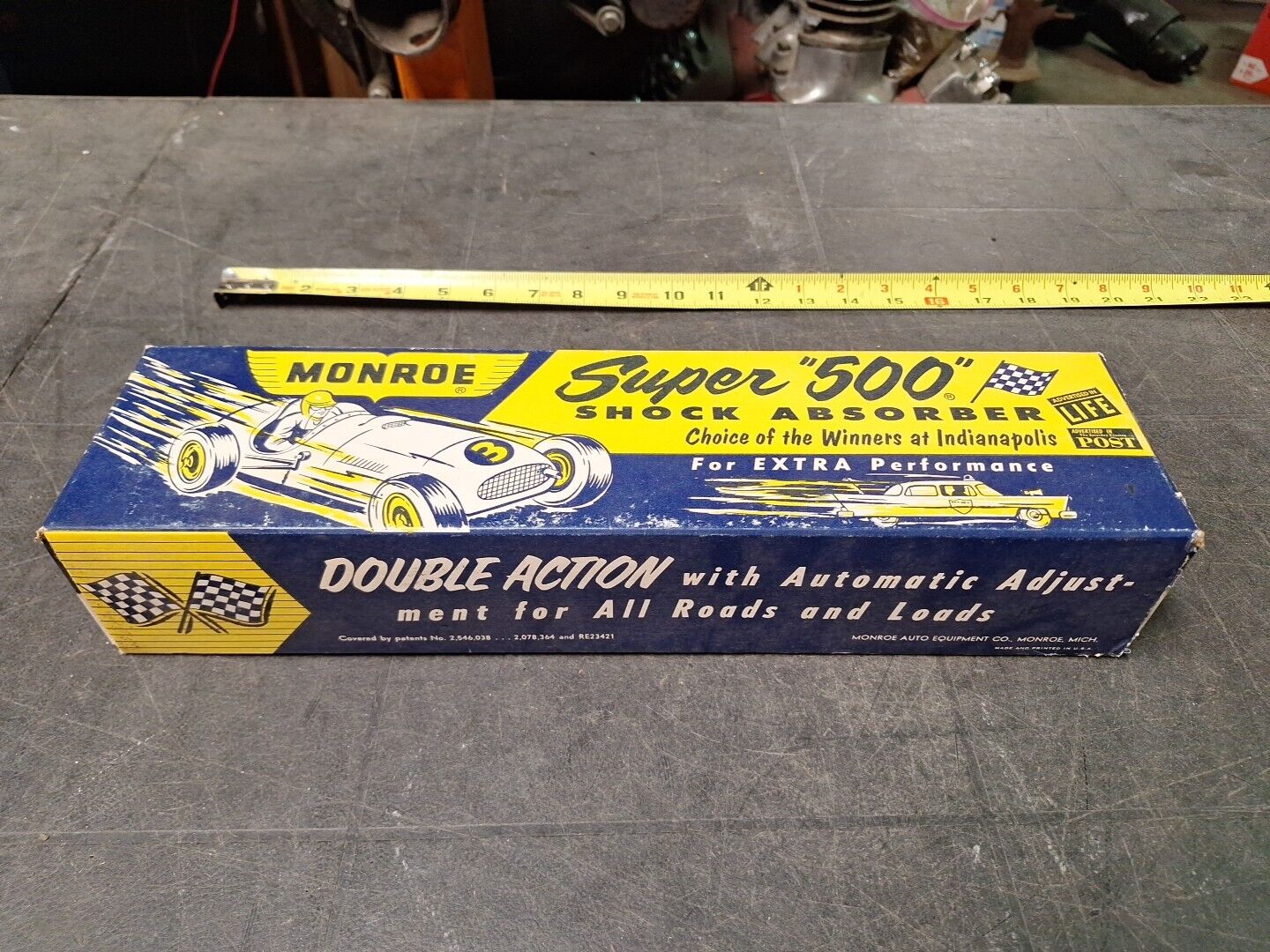  1955 Monroe Original Super 500 Shocks Indianapolis INDY 500 Winner Box Empty