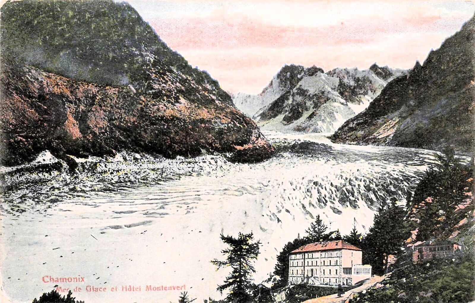 Chamonix Mont Blanc France Hotel Montanvert Early 1900s Vtg Postcard E51