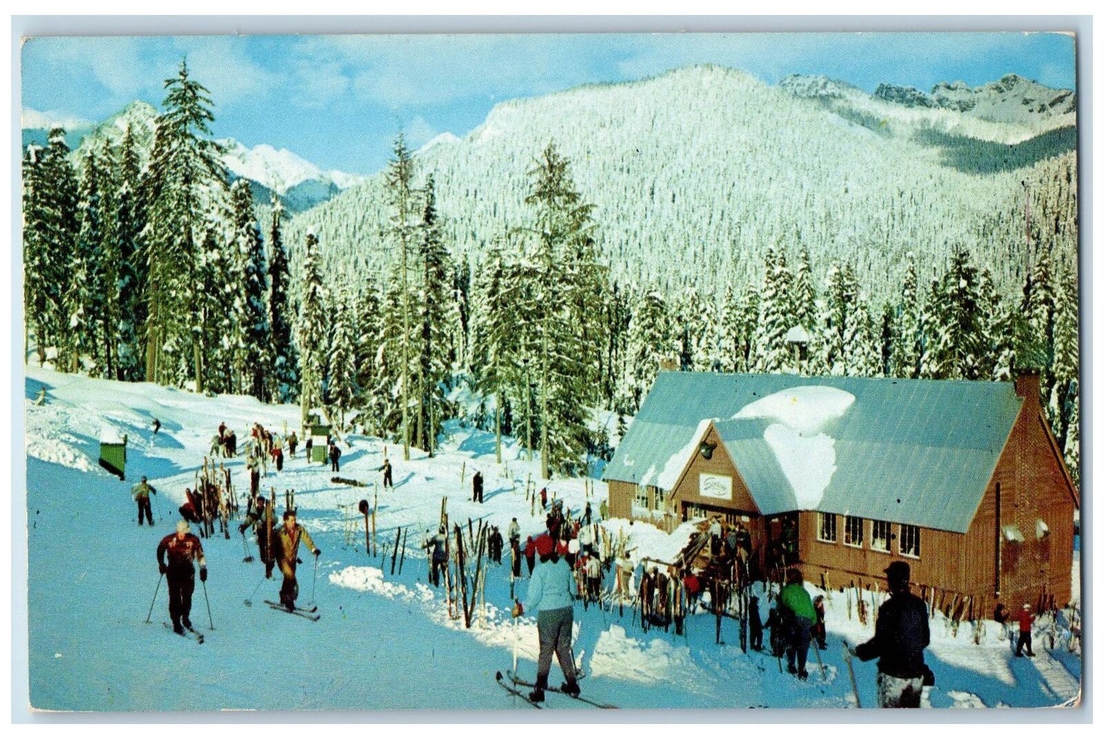 1961 Ski Acres Northwest's Newest And Finest Ski Area Seattle WA Snow Postcard