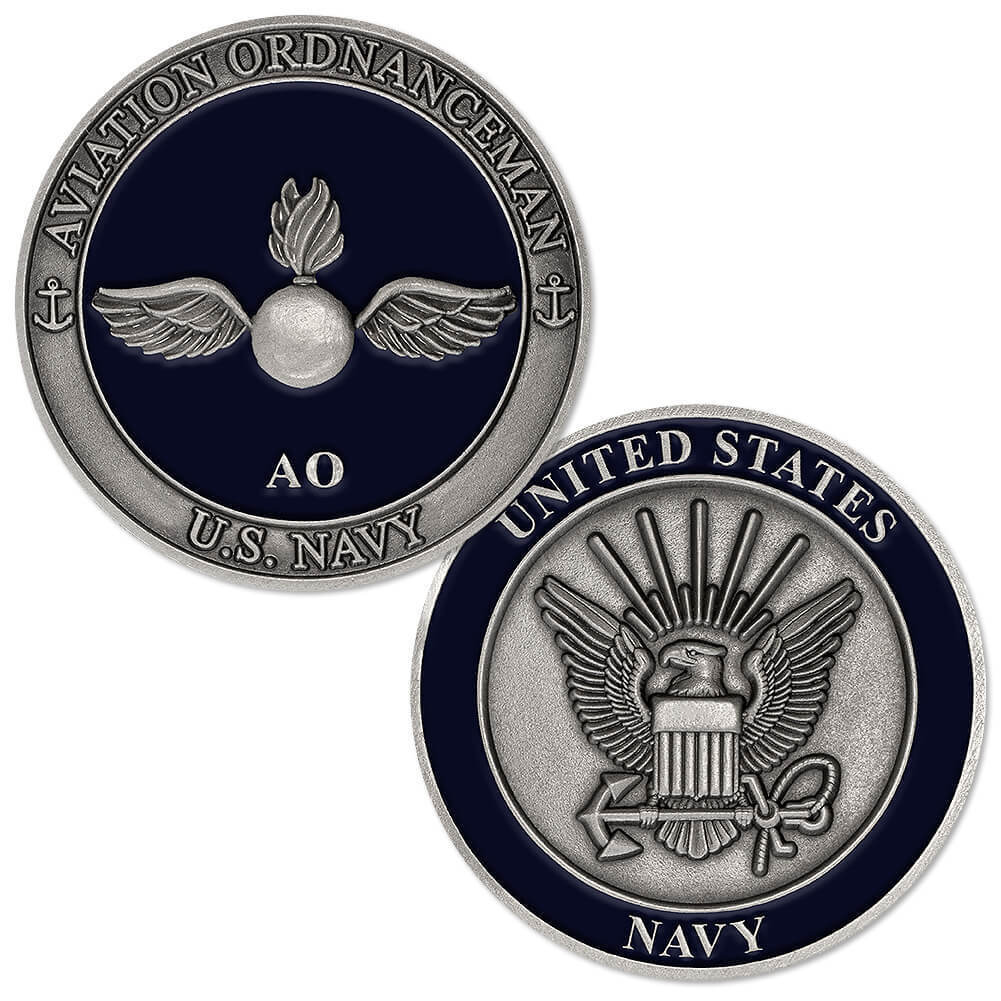 NEW U.S. Navy Aviation Ordnanceman (AO) Challenge Coin.