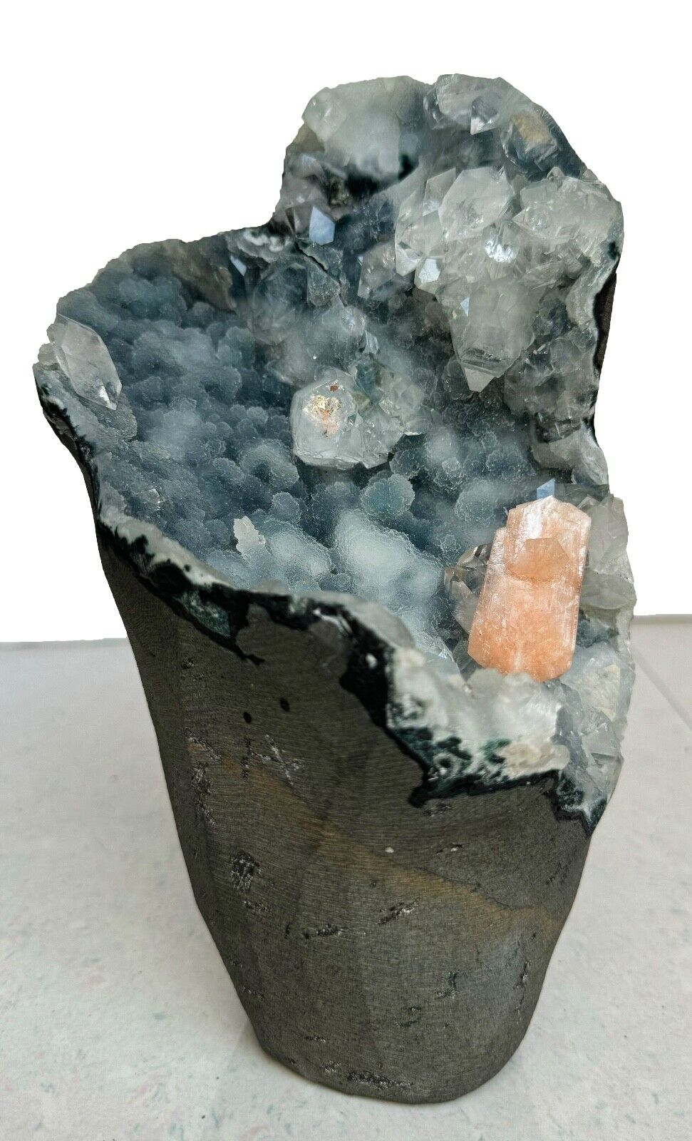 Self Standing Pointed Apophyllite With Stilbite Rocks Crystals Mineral Specimens