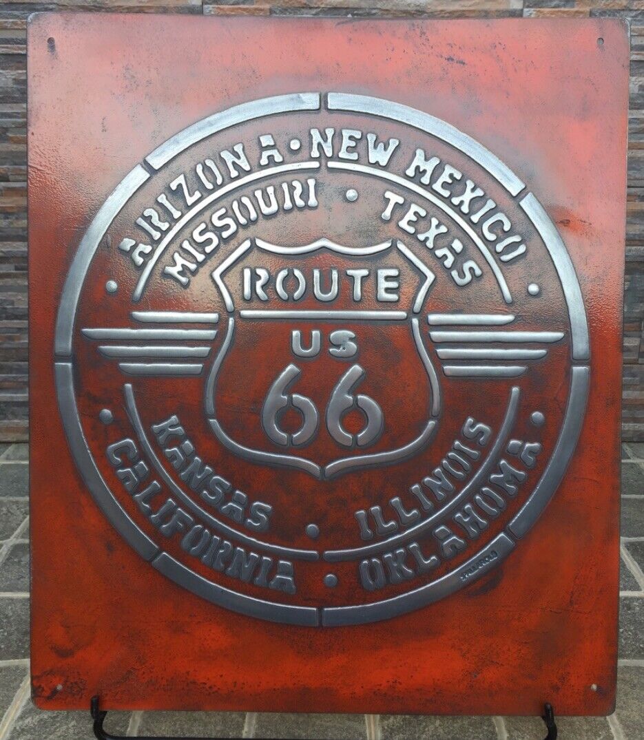Vintage Route 66  Metal Sign(handmade By Pallarols)