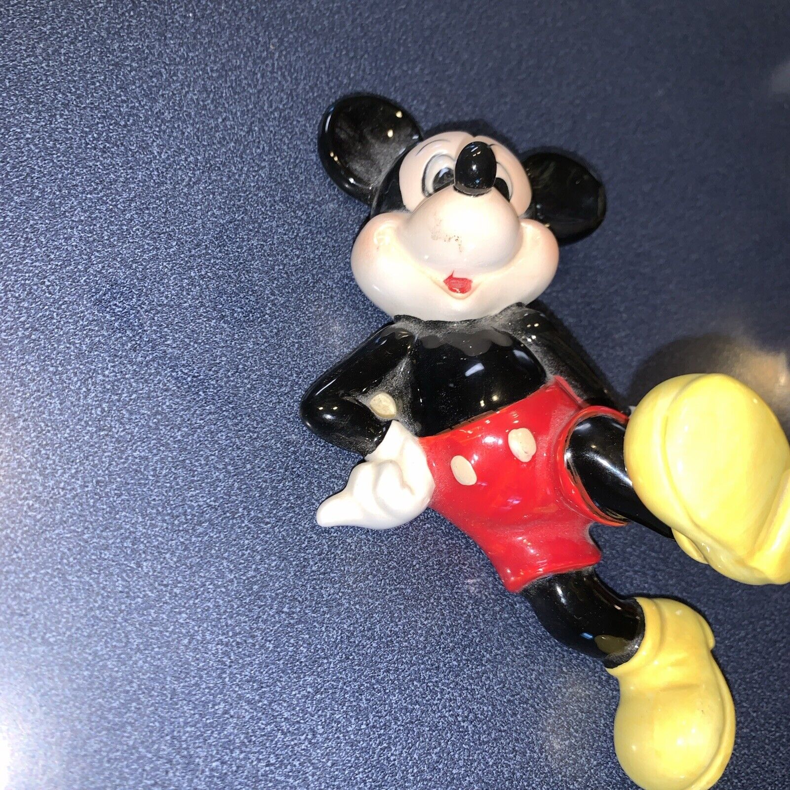 Vintage Walt Disney Mickey Mouse Hands on Hips Hanging Porcelain 5” Japan