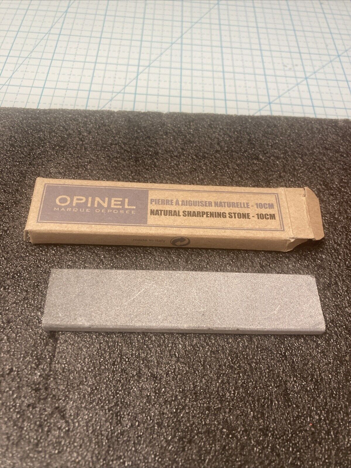 NEW/NEW IN BOX Opinel France 10cm Natural Sharpening Stone- 10CM. RARE Italy.